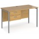 Maestro H Frame Shallow Desk with Two Drawer Pedestal